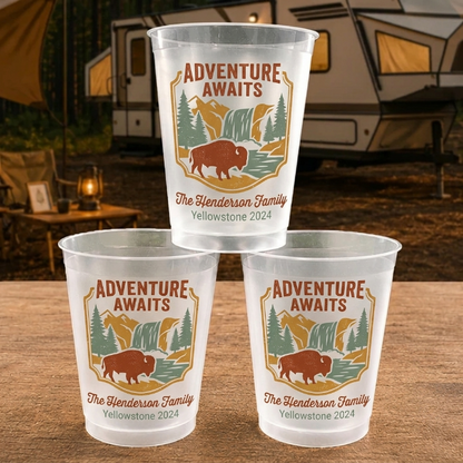 Family Welcome To Our Campsite - Personalized Frosted Cups