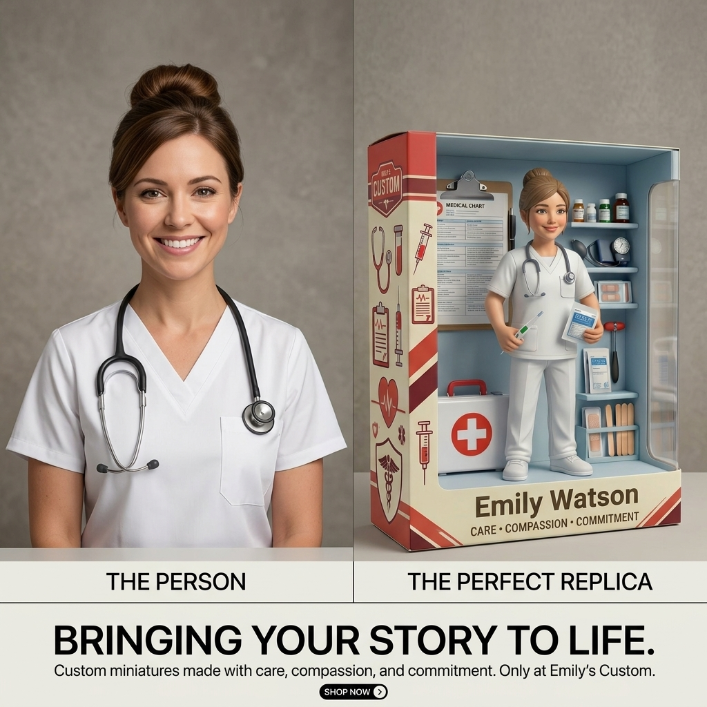 Personalized Nurse Acrylic Display Case, Custom Name Medical Diorama Keepsake, Healthcare Worker Gift, Nurse Desk Decor