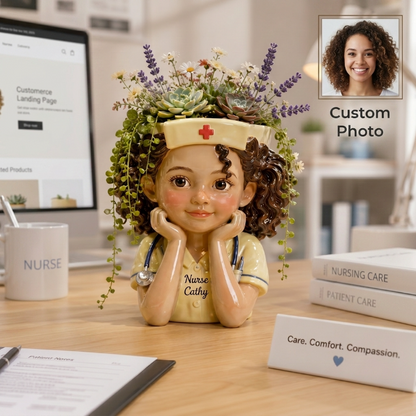 Custom Any Photo - Personalized Nurse Acrylic Pot