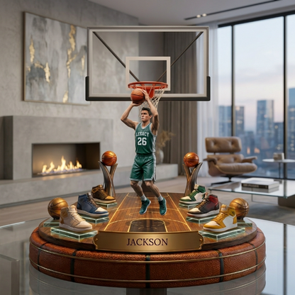 Custom Photo Basketball Acrylic LED Night Light – Custom Photo Basketball Player Keepsake Gift