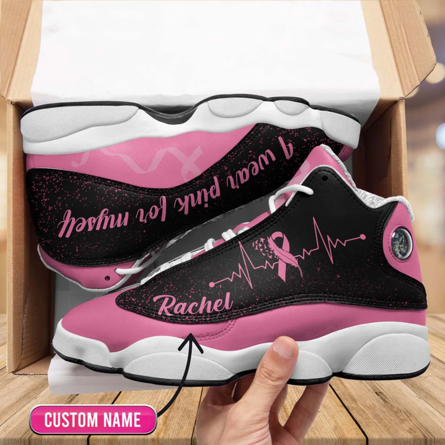 Personalized Name Breast Cancer I Wear Pink For Myself Shoes